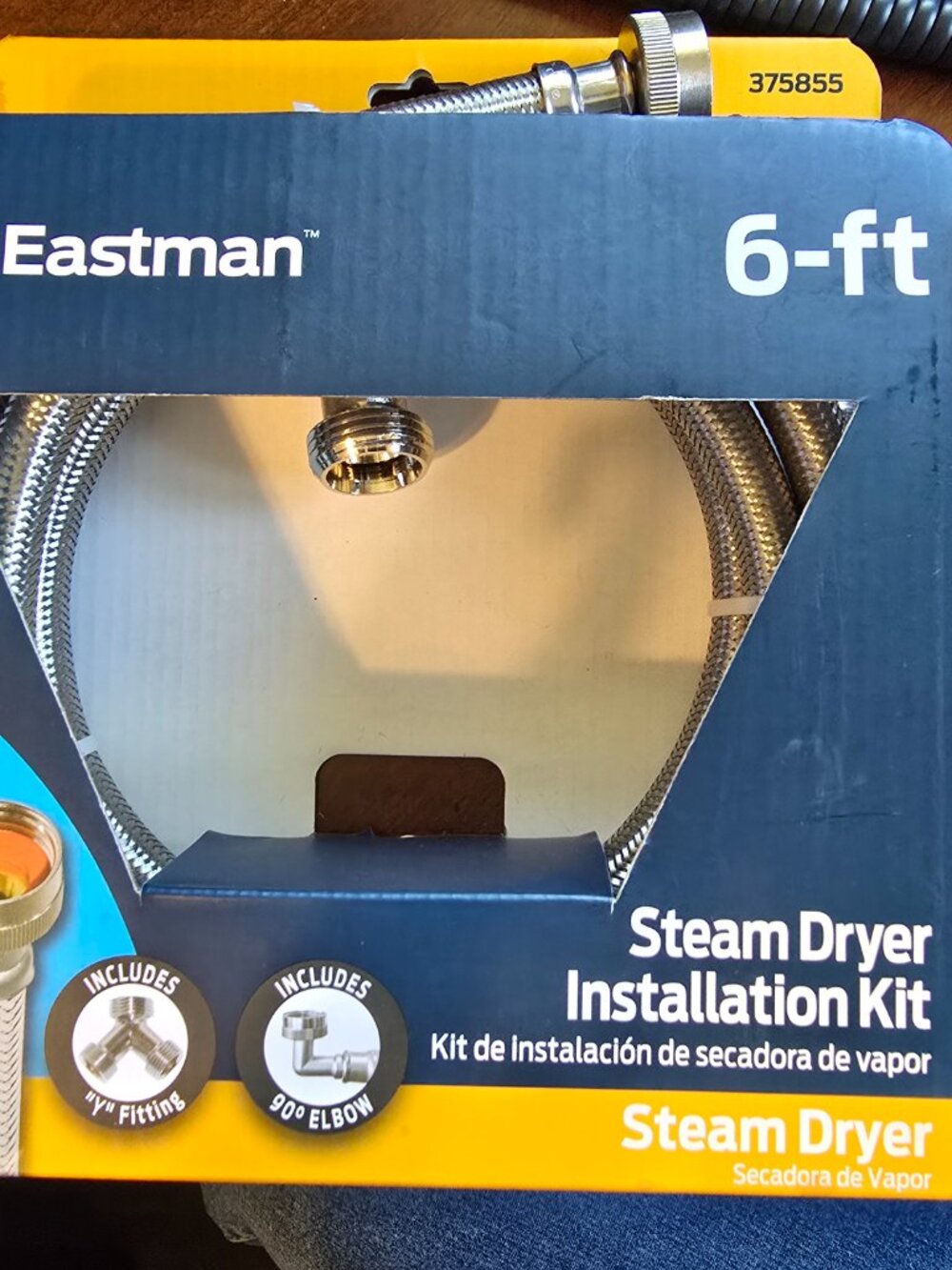 Eastman 6-ft Steam Dryer Installation Kit – Includes Y-Fitting & 90° Elbow NIB N